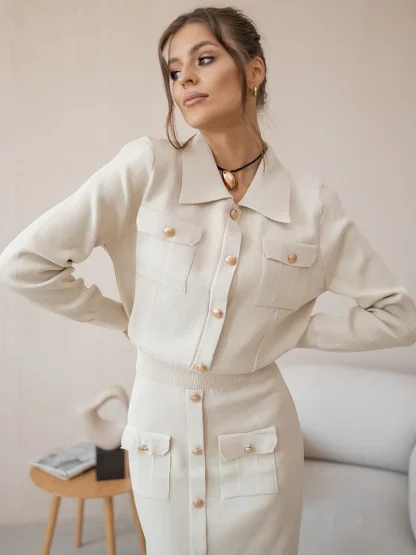 Two-Piece Blazer Skirt Set